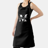 名前をカスタムするモノグラムレッド&ブラックシェフ エプロン (インサイチュ)