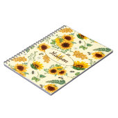 名前をカスタムするモノグラム手帳ひまわりハニービー ノートブック (左側)