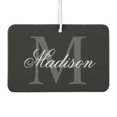 名前をカスタムするモノグラム書道ブラックの作成 カーエアーフレッシュナー (正面)