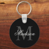 名前をカスタムするモノグラム書道ブラックの作成 キーホルダー (正面)