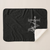 名前をカスタムするモノグラム書道ブラックの作成 シェルパブランケット (正面(横))