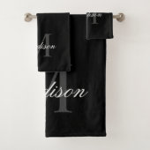 名前をカスタムするモノグラム書道ブラックの作成 バスタオルセット (インサイチュ)