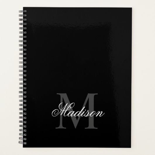 名前をカスタムするモノグラム書道ブラックの作成 プランナー手帳 (正面)