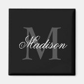 名前をカスタムするモノグラム書道ブラックの作成 マグネット (正面)