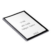 名前をカスタムするモノグラム白黒カスタム学校 ノートブック (右側)