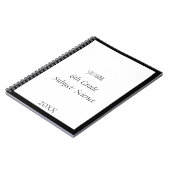 名前をカスタムするモノグラム白黒カスタム学校 ノートブック (左側)