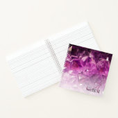 名前をカスタムするモノグラム紫グラデーション結晶 ノートブック (内部)