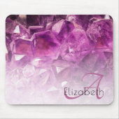 名前をカスタムするモノグラム紫グラデーション結晶 マウスパッド (正面)