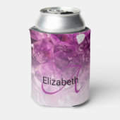 名前をカスタムするモノグラム紫グラデーション結晶 缶クーラー (缶裏面)