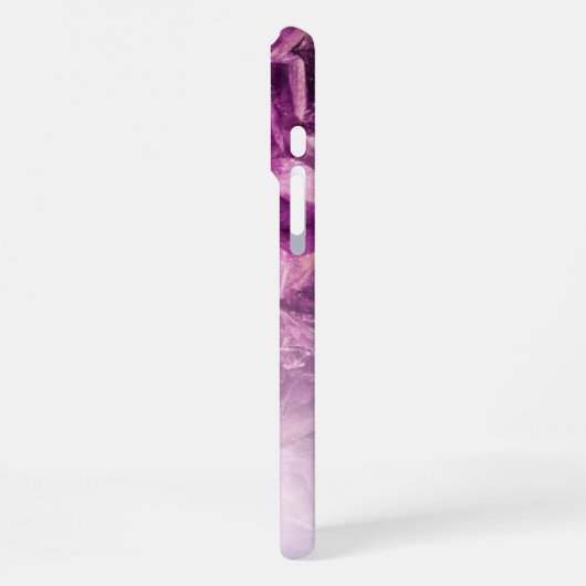 名前をカスタムするモノグラム紫グラデーション結晶 iPhoneケース (左側面)