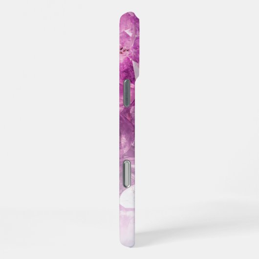 名前をカスタムするモノグラム紫グラデーション結晶 iPhoneケース (右側面)