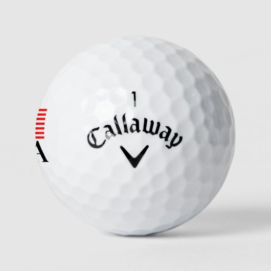名前をカスタムするモノグラムUSA国旗Callaway Warbird 2.0 ゴルフボール (ロゴ)