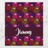 名前をカスタムするモンスターパターン ワインラベル (シングルラベル)