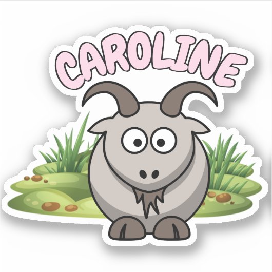 名前をカスタムするヤギ農場風刺動物 シール (正面)