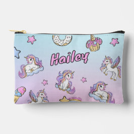 名前をカスタムするユニコーン新学期印刷 アクセサリーポーチ