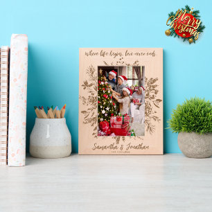 名前をカスタムするユニークファミリーのクリスマスフォト レーザー彫刻フレーム
