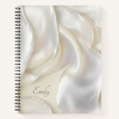 名前をカスタムするユニークマザーオブパールテクスチャー ノートブック (正面)