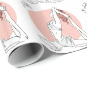 名前をカスタムするヨガウーマンラッピング紙 ラッピングペーパー (ロールコーナー)