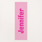 名前をカスタムするヨガマット – ピンク&マゼンタパーソナライズされた ヨガマット (正面)