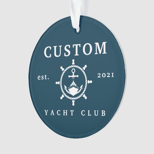 名前をカスタムするヨットオーナメントカスタムヨットデコール オーナメント (正面)
