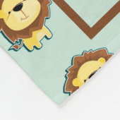 名前をカスタムするライオンの青い模様 フリースブランケット (角)