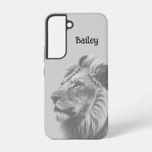 名前をカスタムするライオンワイルドライフ自然アート SAMSUNG GALAXYケース (裏面)