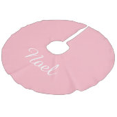 名前をカスタムするライトピンククリスマスホリデークリスマス フェイクリネンツリースカート (アングル)