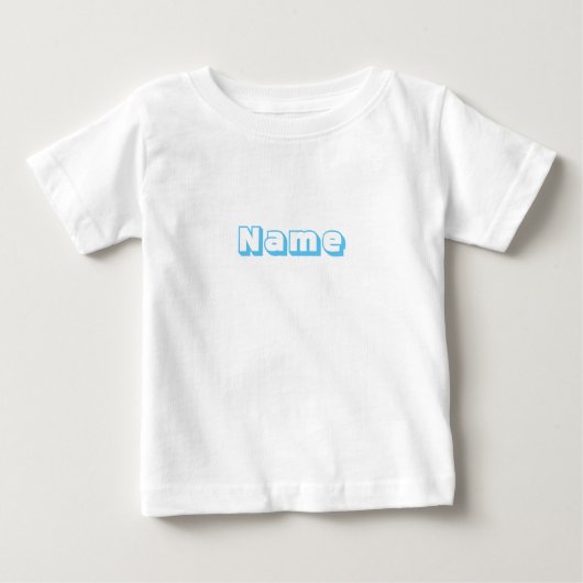 名前をカスタムするライトブルー文字かわいいベビーTシャツ ベビーTシャツ (正面)