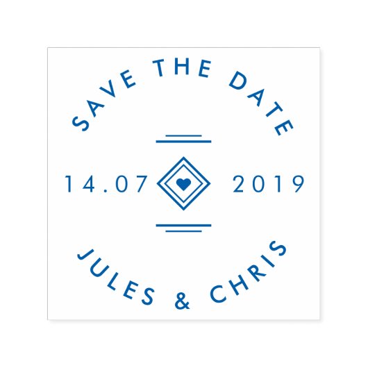 名前をカスタムするラウンドモダンミニマリスト日付の保存 セルフインキングスタンプ (デザイン)