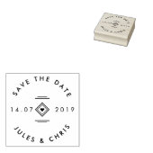 名前をカスタムするラウンドモダンミニマリスト日付の保存 ラバースタンプ (押印)