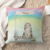 名前をカスタムするラガムフフィンキャットペット クッション (ブランケット)