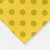 名前をカスタムするラクロススティック黄色水玉模様 フリースブランケット (角)