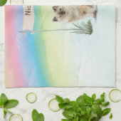 名前をカスタムするラグドール猫ペット キッチンタオル (折り畳み)