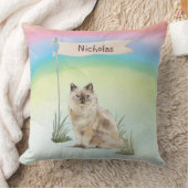 名前をカスタムするラグドール猫ペット クッション (ブランケット)