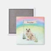 名前をカスタムするラグドール猫ペット マグネット (正面/裏面)