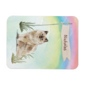 名前をカスタムするラグドール猫ペット マグネット (横)