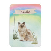 名前をカスタムするラグドール猫ペット マグネット (縦)