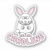 名前をカスタムするラビットファーム動物シール シール (正面)