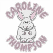 名前をカスタムするラビットファーム動物 シール (正面)