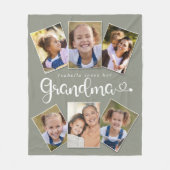 名前をカスタムするラブおばあちゃんカワイトおもしろいフォトコラージュ フリースブランケット (正面)