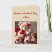 名前をカスタムするラブキュートディベアハート シーズンカード (正面)