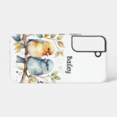 名前をカスタムするラブバード野生生物自然動物アート SAMSUNG GALAXYケース (裏面横)