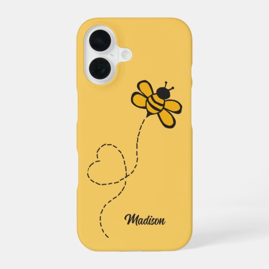 名前をカスタムするラブビー iPhone 16ケース (裏面)
