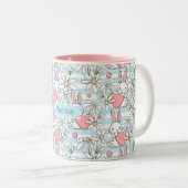 名前をカスタムするラブブンニースパターン ツートーンマグカップ (正面右)