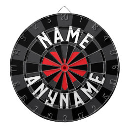名前をカスタムするラブ任意の名前ブラックチャコール赤いハート ダーツボード