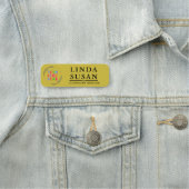 名前をカスタムするラベルとロゴおよび文字金ゴールド 名札 (インサイチュ)