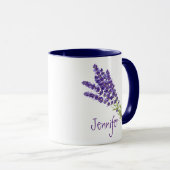 名前をカスタムするラベンダーガーデンフラワーフローラ マグカップ (正面右)