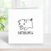 名前をカスタムするランニングのピグレットピッグ ラバースタンプ