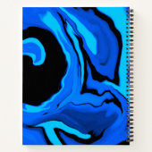 名前をカスタムするリキッドアートジャーナル（青） ノートブック (裏面)