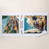 名前をカスタムするリスボンポルトガル ビーチタオル (正面)